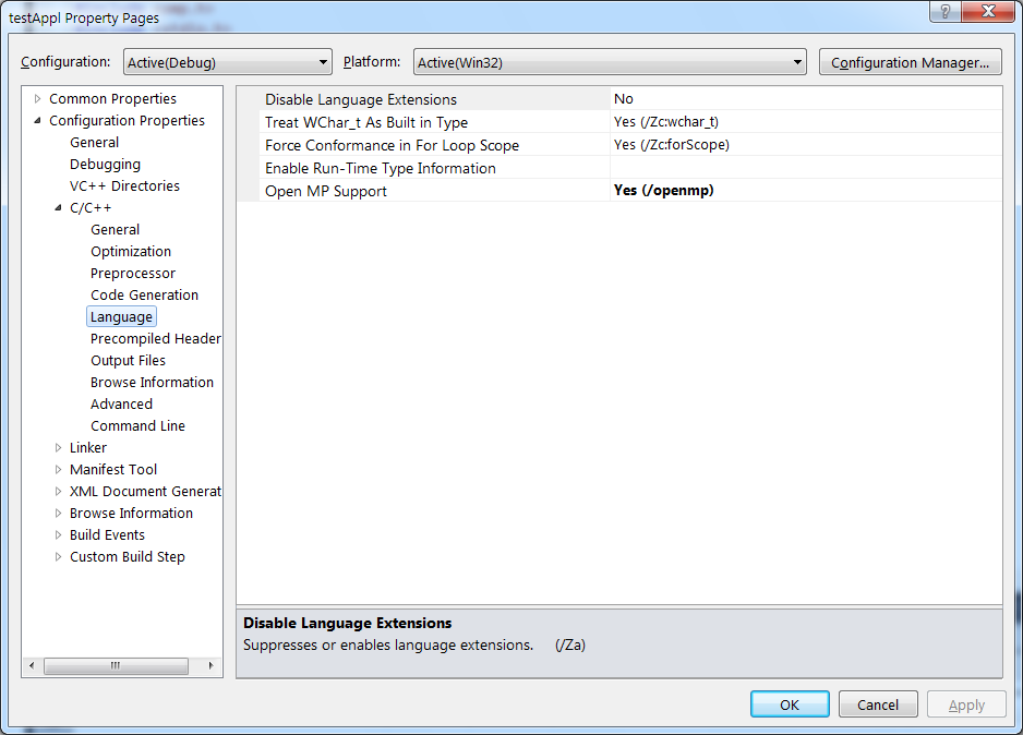 MS Visual Studio OpenMP