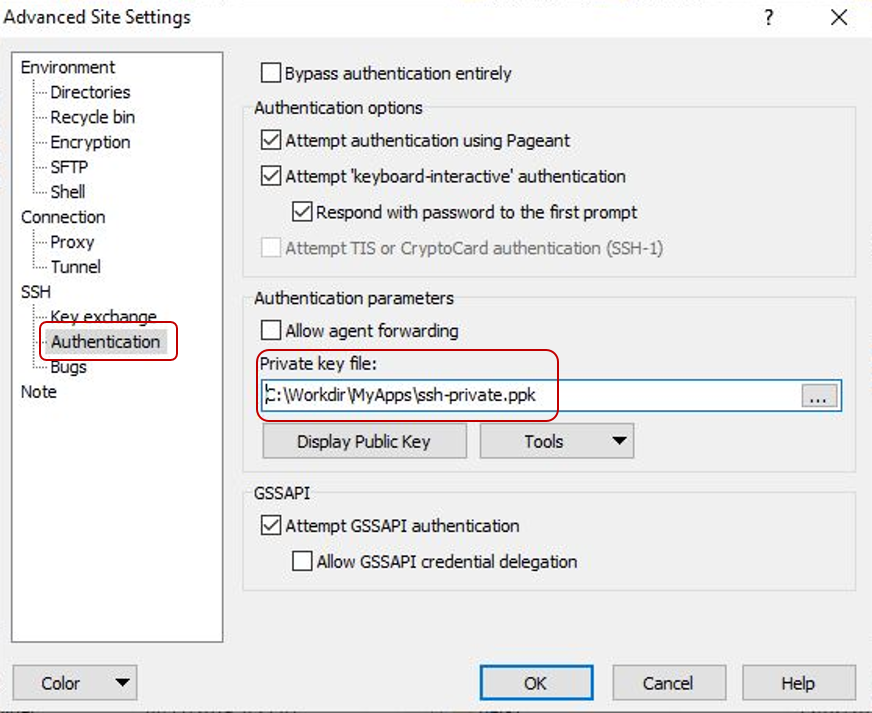 WinSCP config advanced