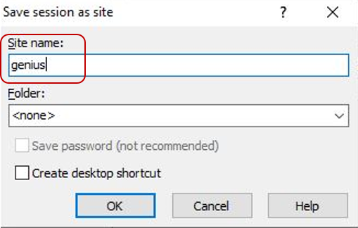 WinSCP config save