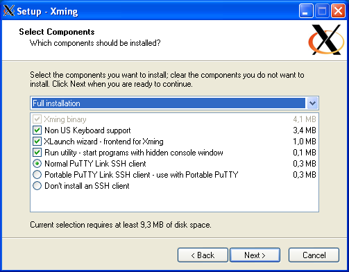 Xming installation